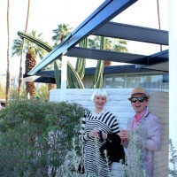 Guest have fun at the Horizon hotel party, Modernism Week, Palm Springs, CA, 2011.