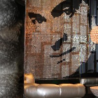 Riveira Hotel, Bob Hope matalic mosaic, Palm Springs, CA. 2011.