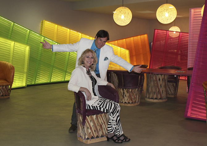 Mark G. Picascio & Shary Bowman at Sagurro Hotel Lobby, Modernism Week 2012, Photo by MGPicascio.com