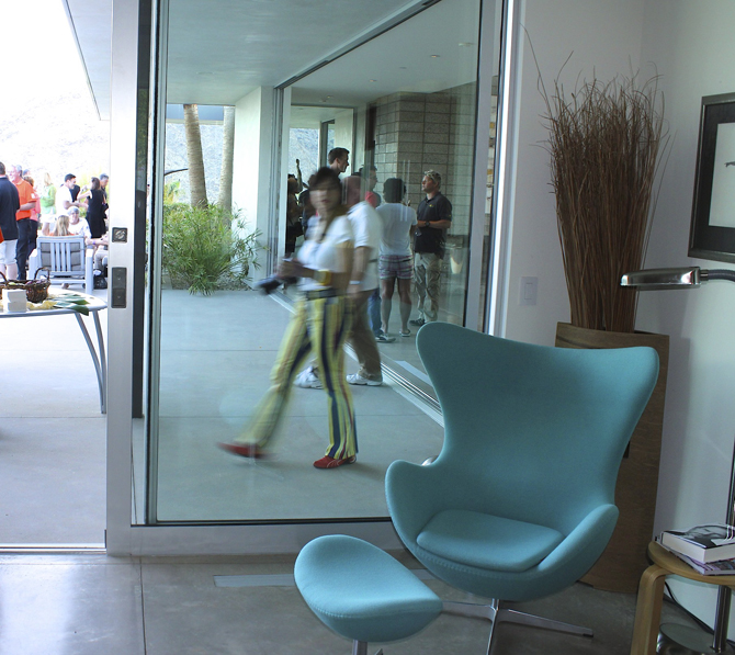 Aqua color egg chair at Modernism Week 2012, Palm Springs, CA. Photo by MGPicascio.com